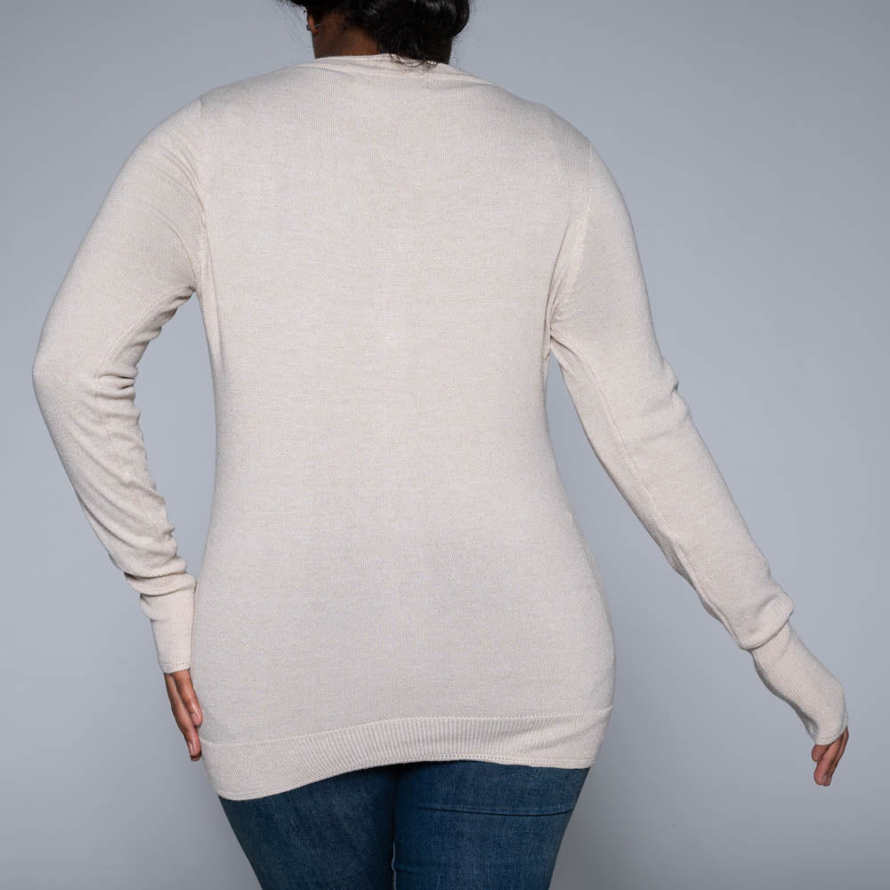 Beige Long Sleeve Cardigan