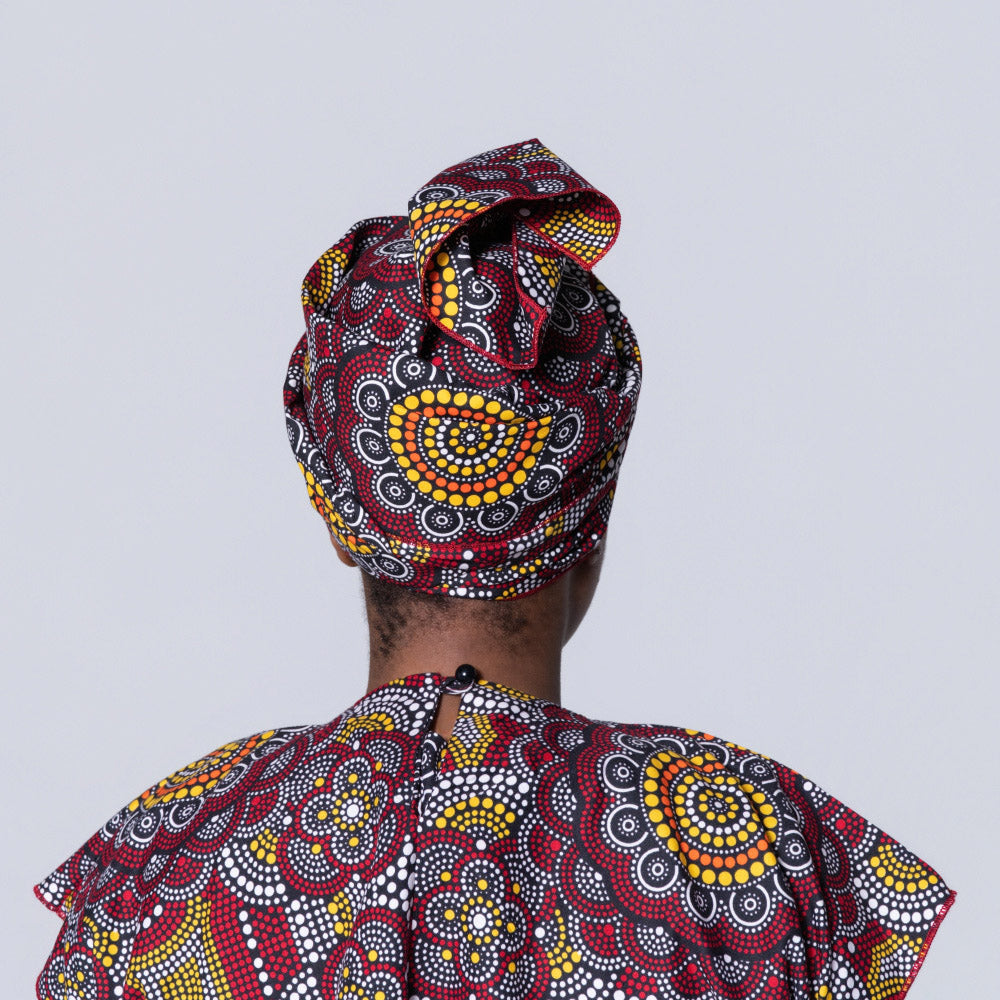 Red Ethnic Print Dress