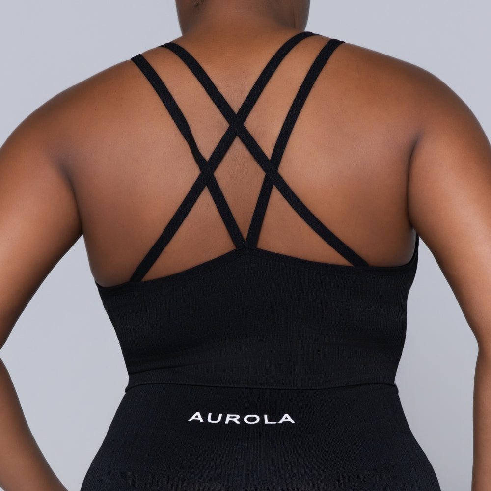 Black Active Wear Gym Top