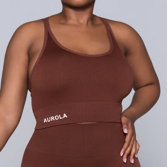 Brown Active Wear Gym Top
