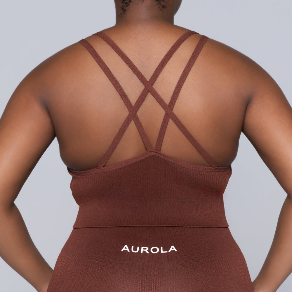 Brown Active Wear Gym Top