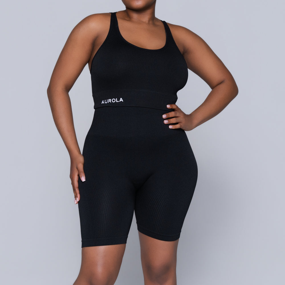 Black Active Wear Gym Top