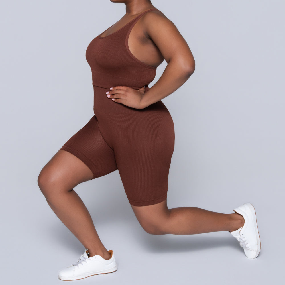 Brown Active Wear Gym Top