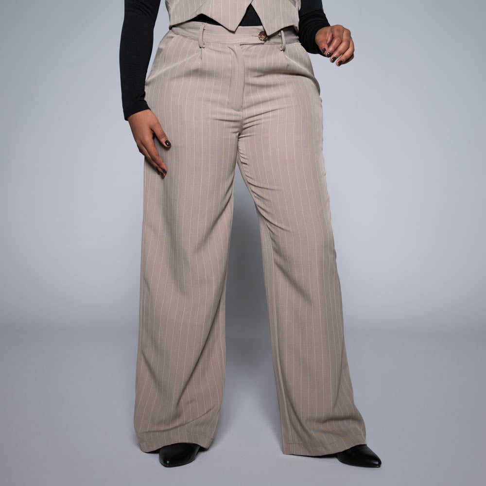 Stone Stripe Slax Suit Pants