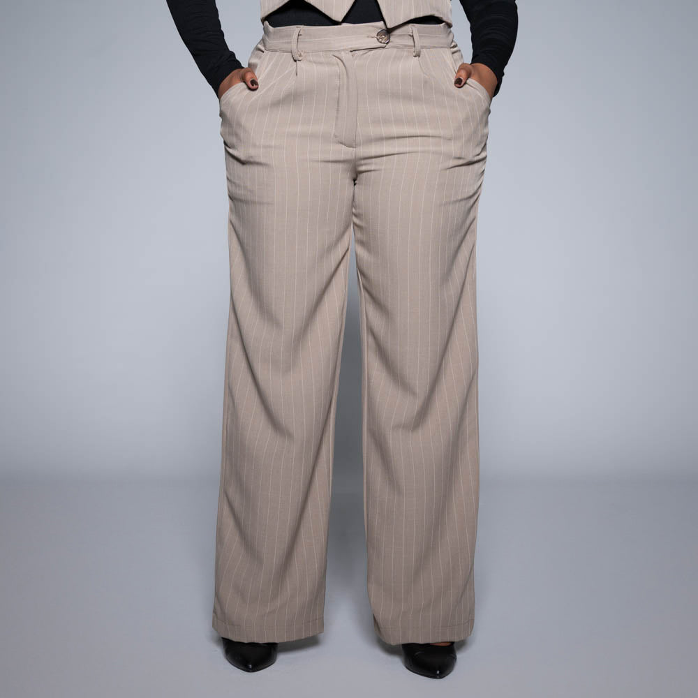 Stone Stripe Slax Suit Pants