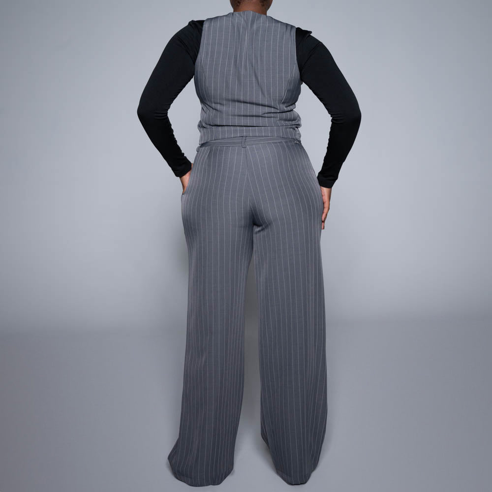 Grey Stripe Suit Waistcoat
