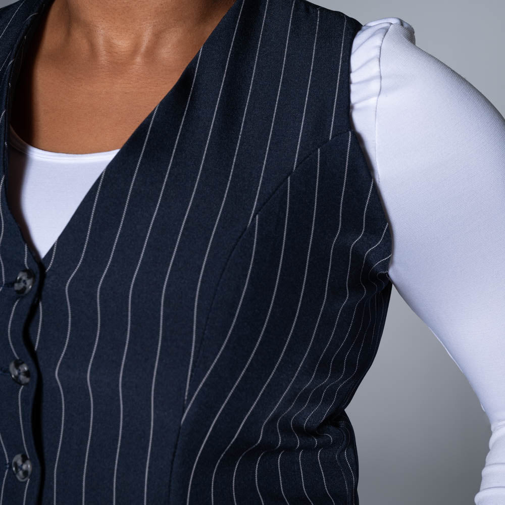 Navy Stripe Slax Suit Pants