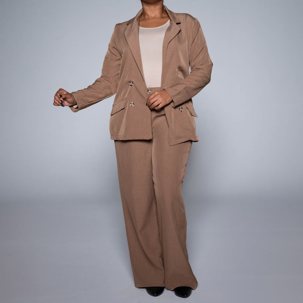 Brown Long Sleeve Suit Jacket
