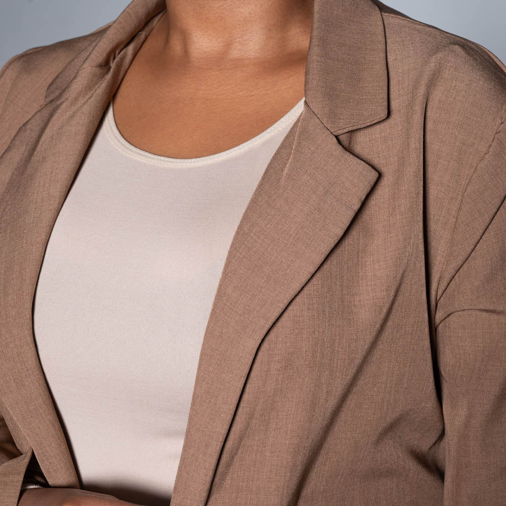 Brown Long Sleeve Suit Jacket