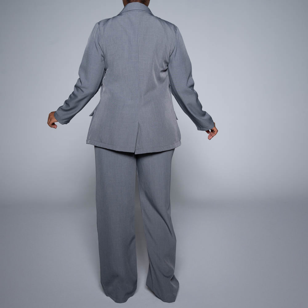 Grey Long Sleeve Suit Jacket