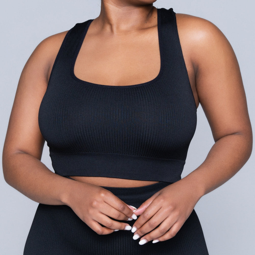 Ladies Black Gym Top