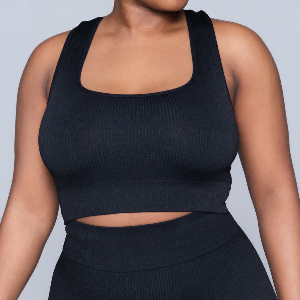 Ladies Black Gym Top