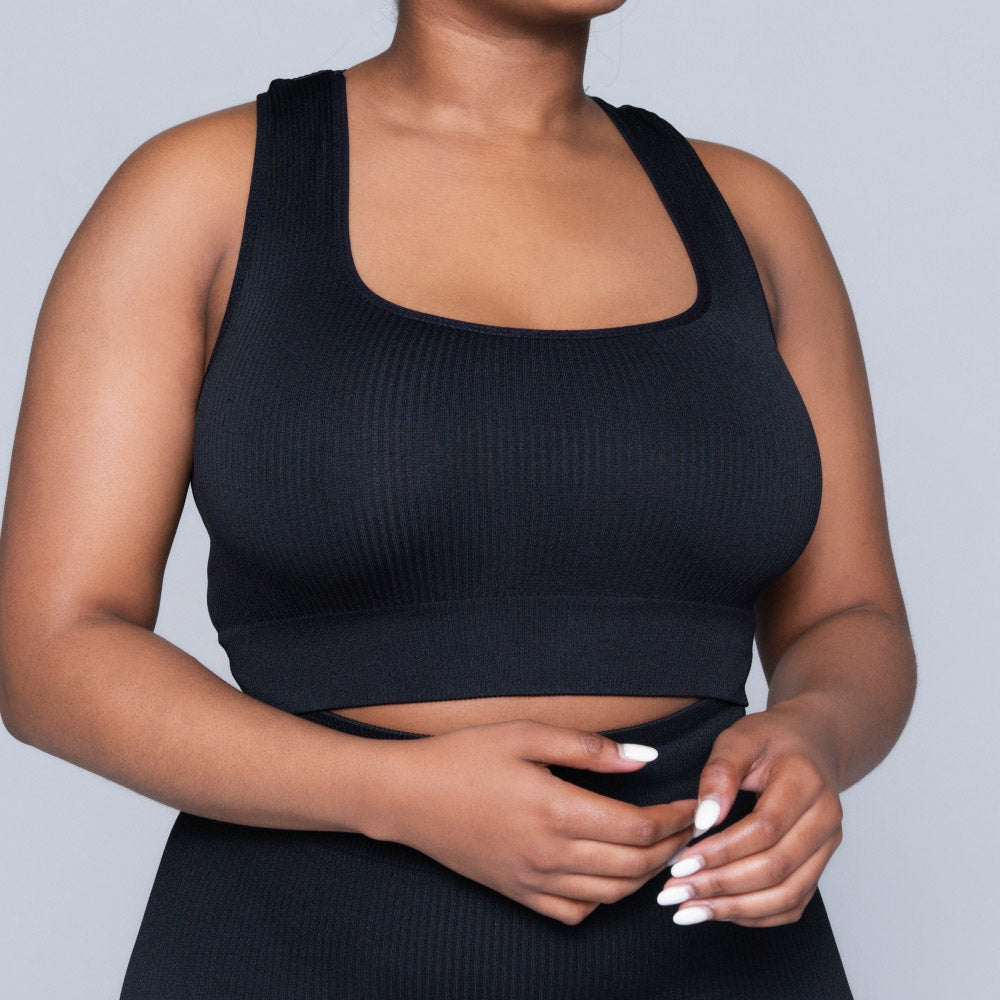 Ladies Black Gym Top