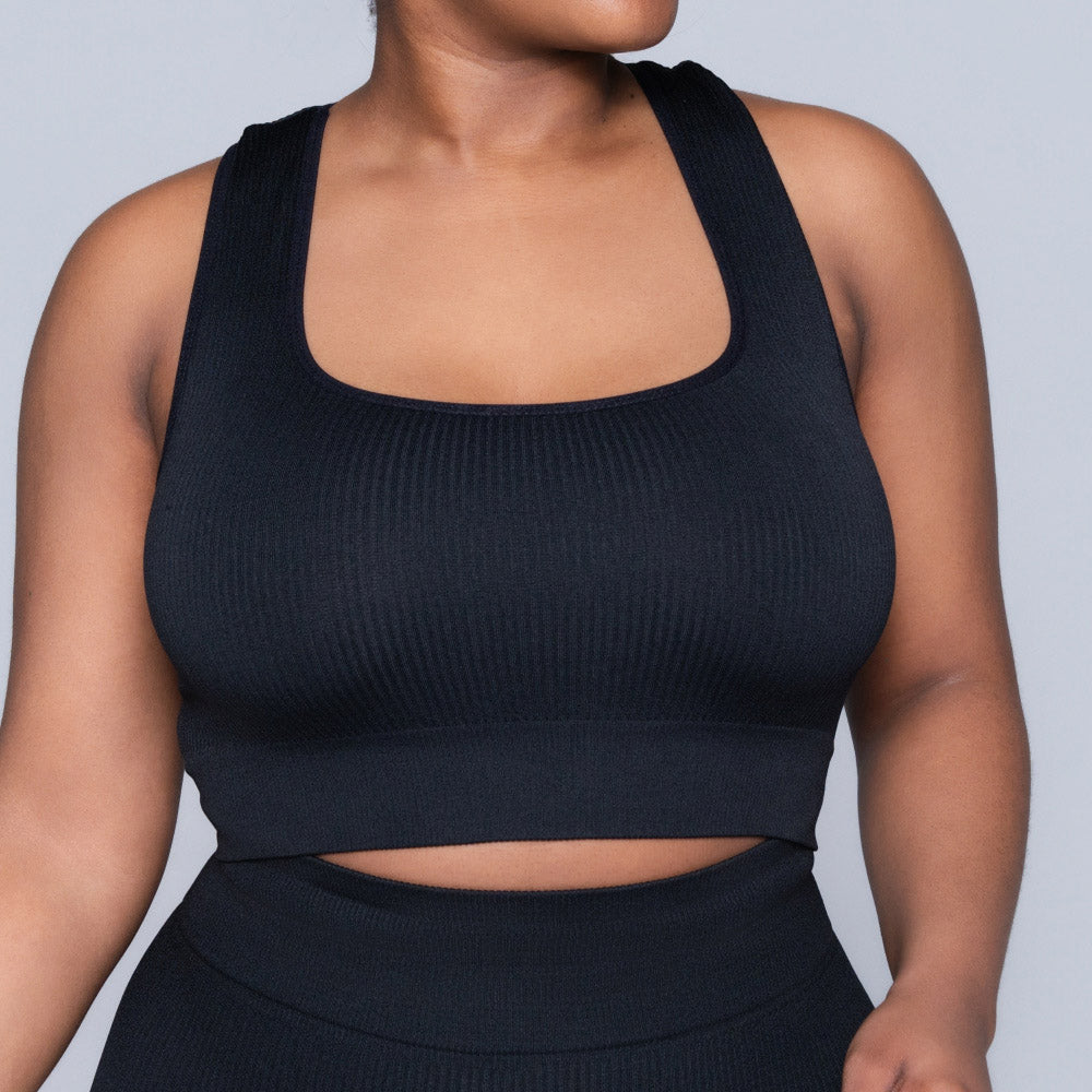 Ladies Black Gym Top