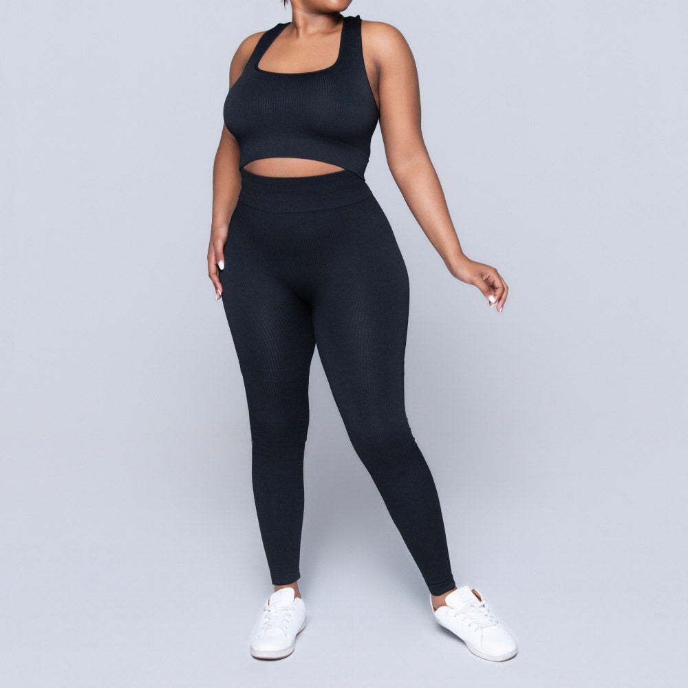 Ladies Black Gym Top