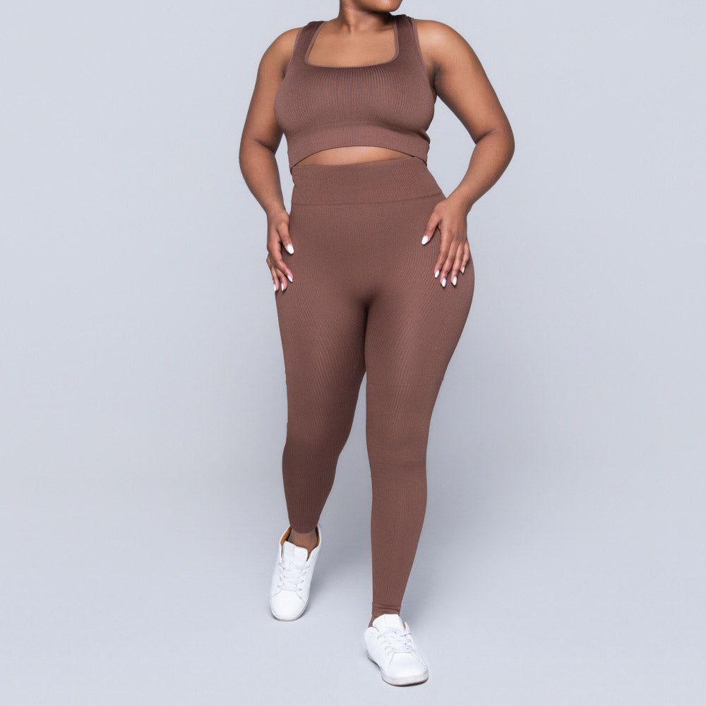Ladies Brown Gym Top