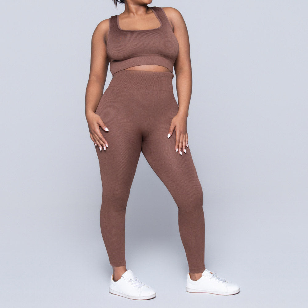 Ladies Brown Gym Top