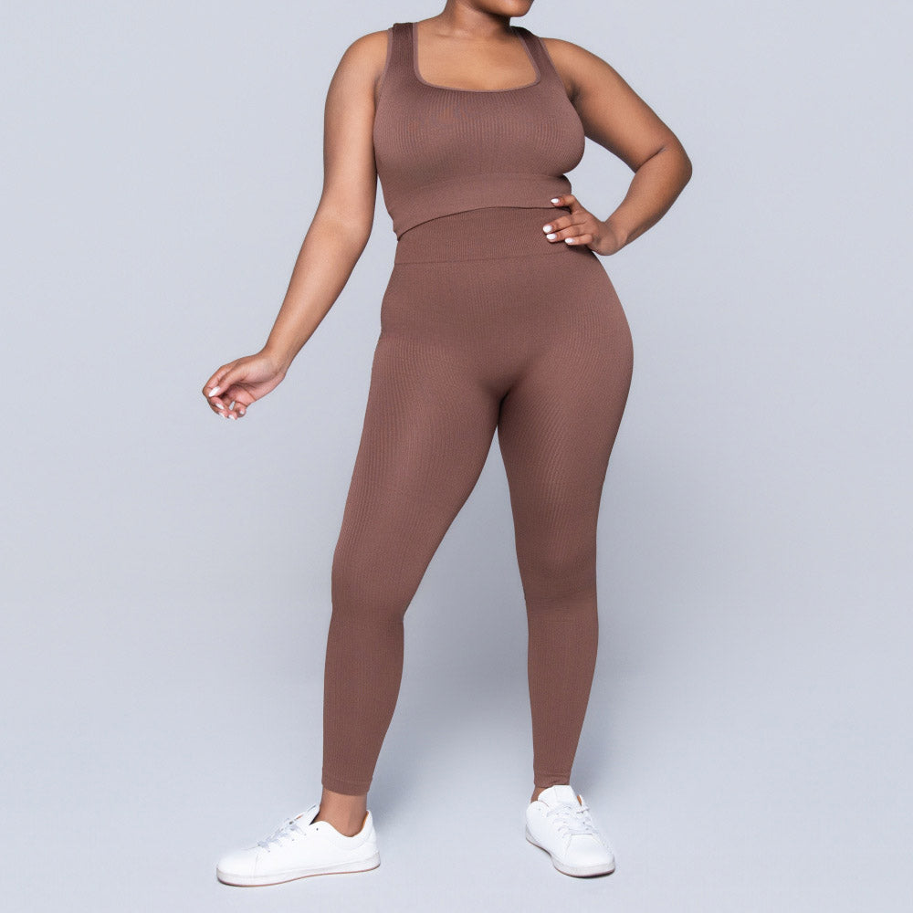 Ladies Brown Gym Top