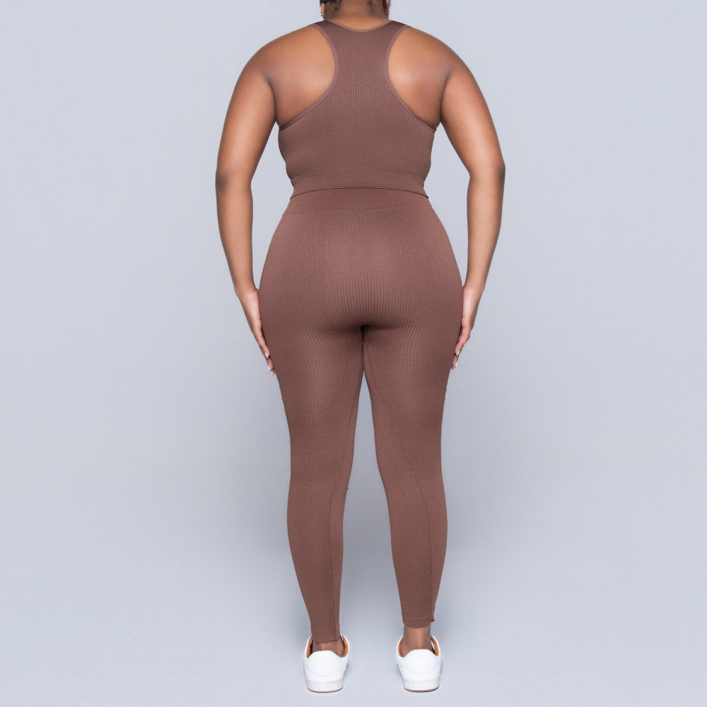 Ladies Brown Gym Top