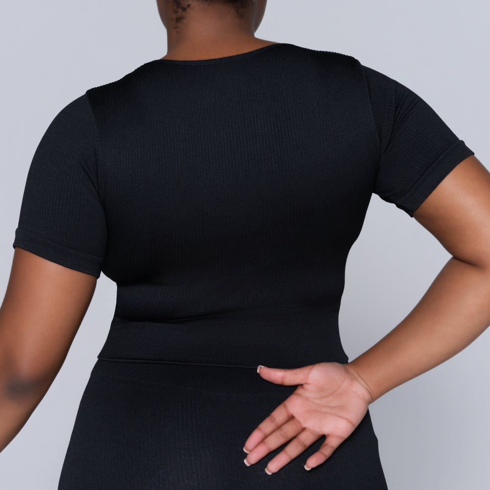 Black Active Wear Gym Top