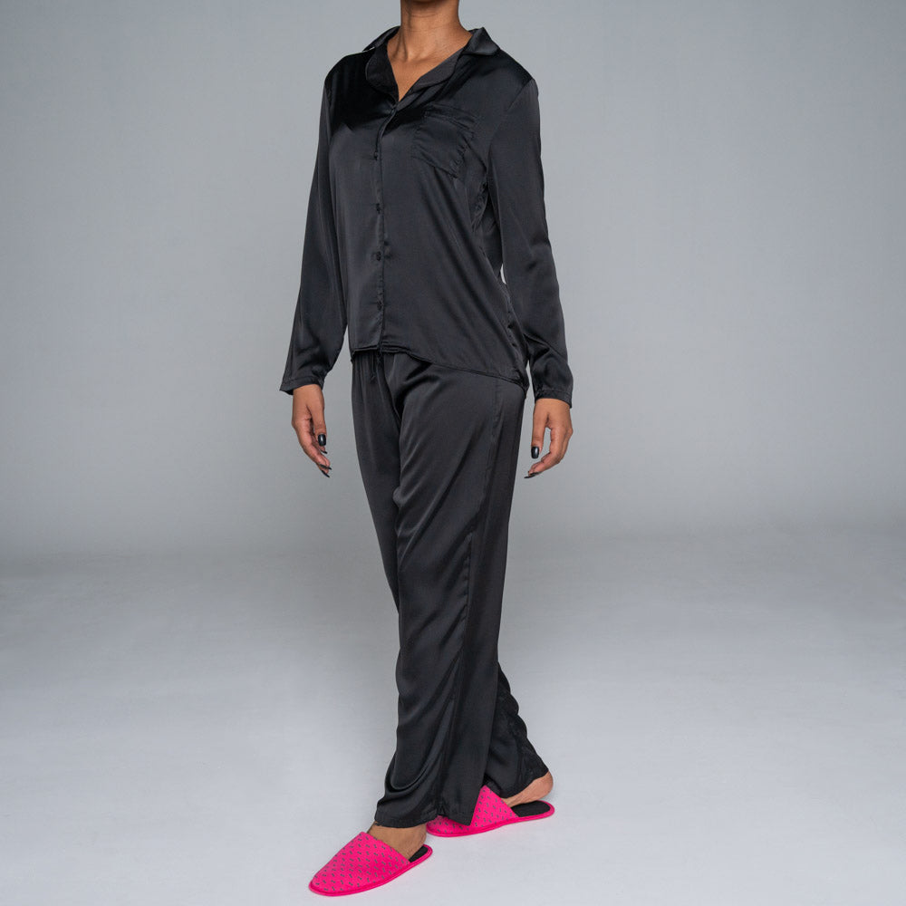 Black Satin Pyjamas