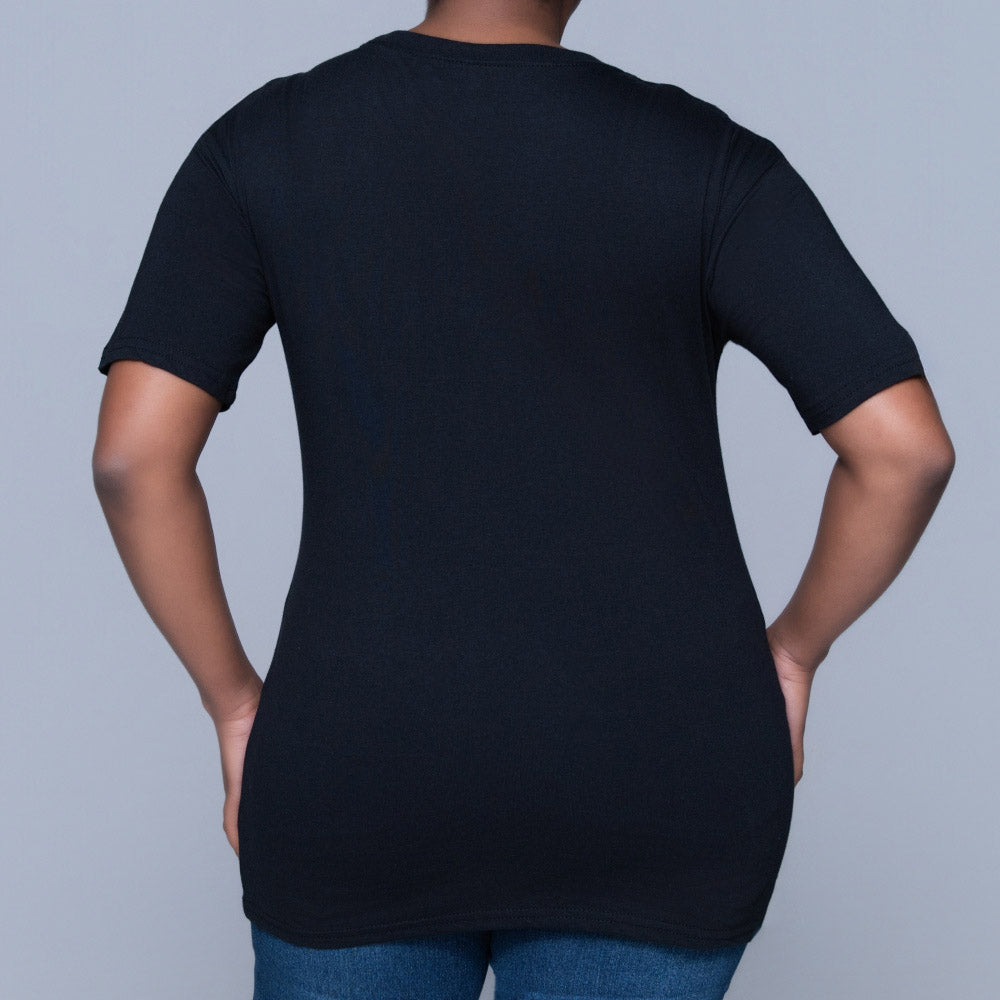 Black Statement Print Oversized Tee