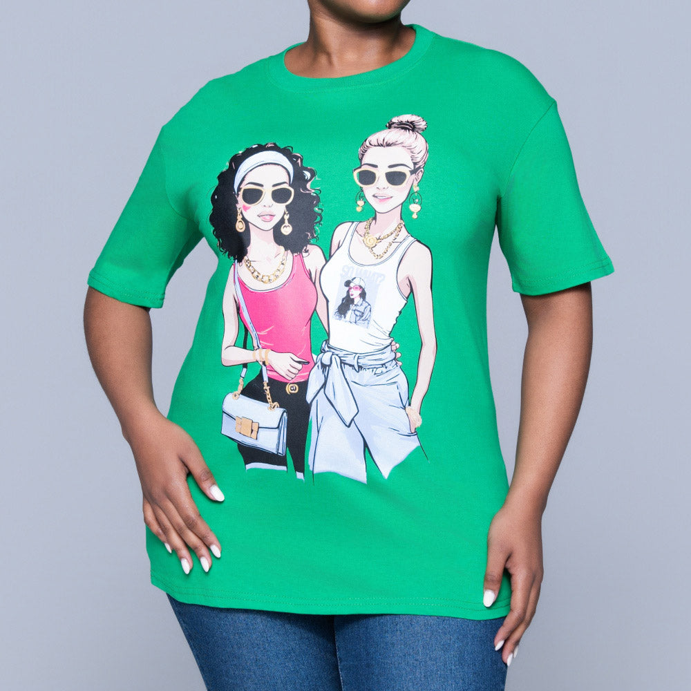 Emerald Statement Print Oversized Tee