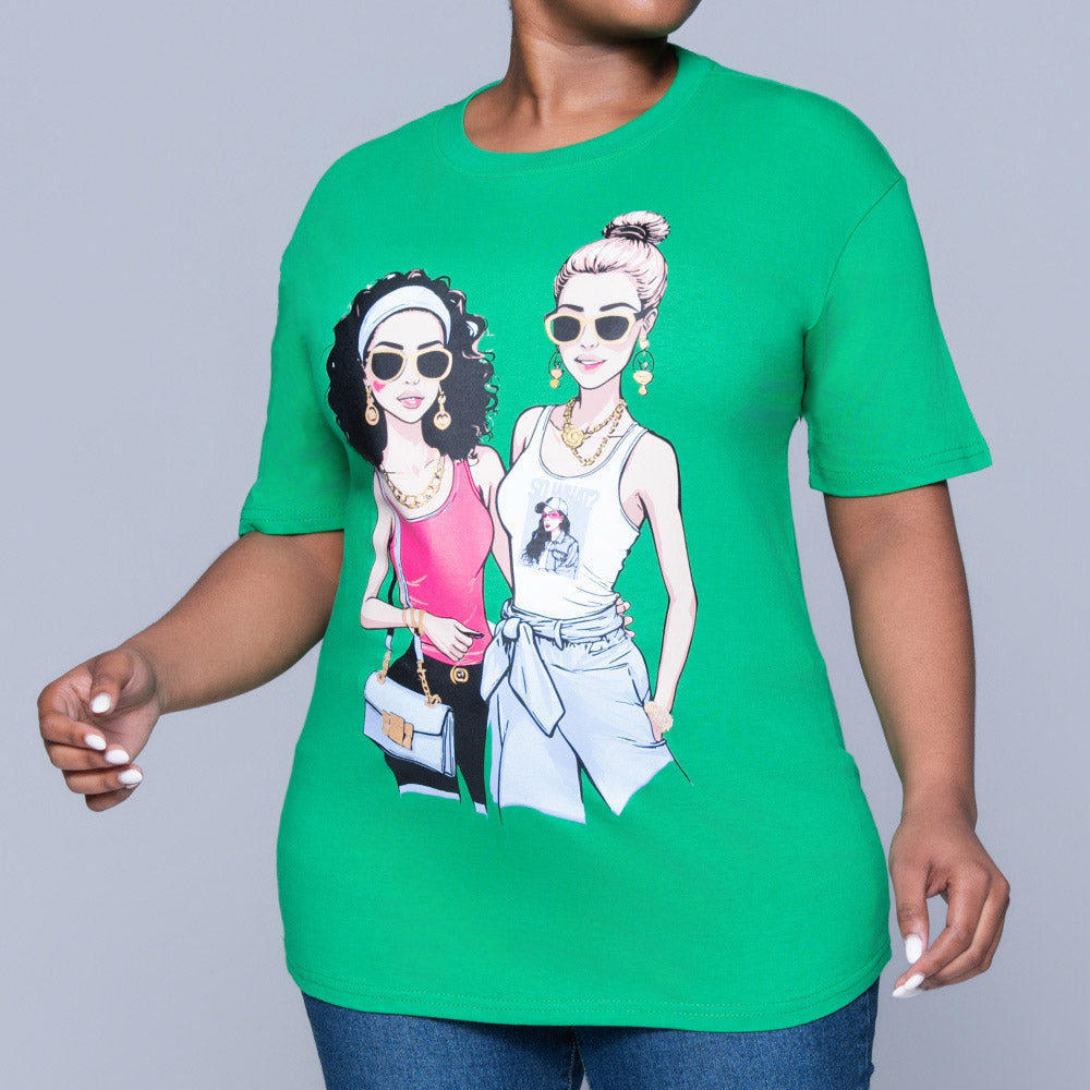 Emerald Statement Print Oversized Tee