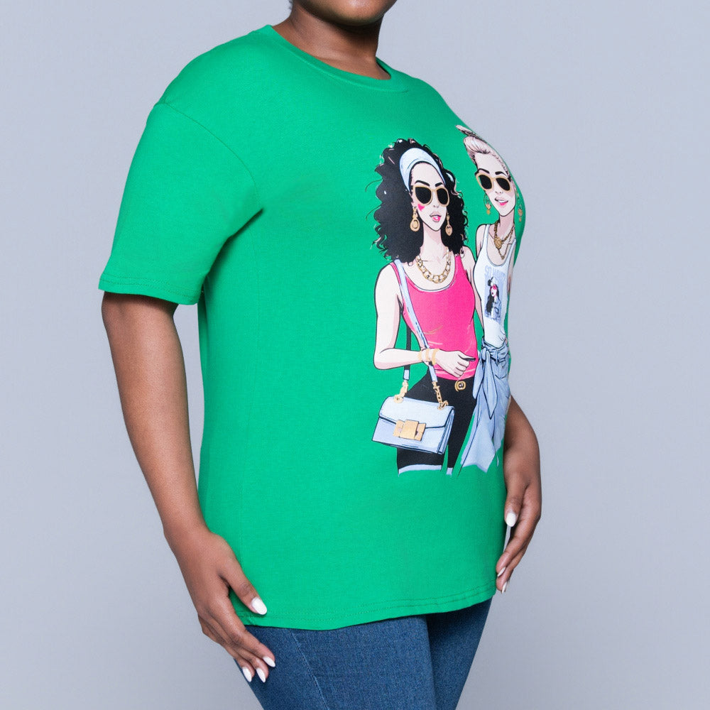 Emerald Statement Print Oversized Tee
