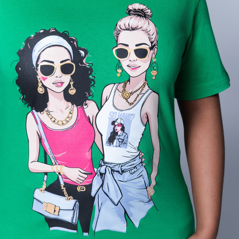 Emerald Statement Print Oversized Tee