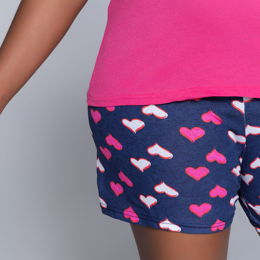 Cerise Shorty Pyjamas Set