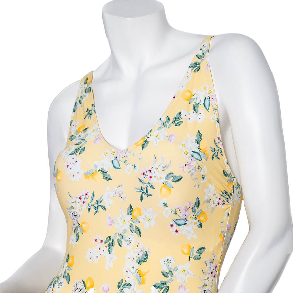 Printed Yellow One Piece Swimwear Set