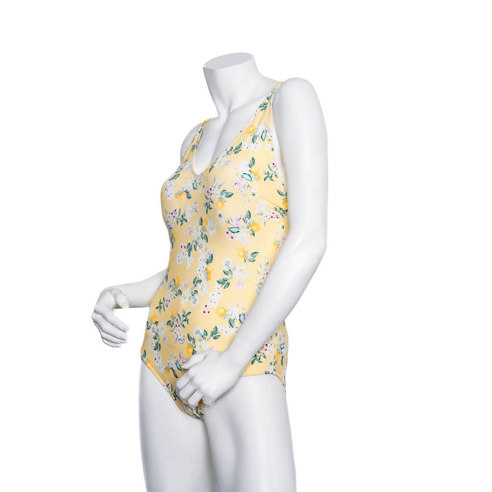 Printed Yellow One Piece Swimwear Set