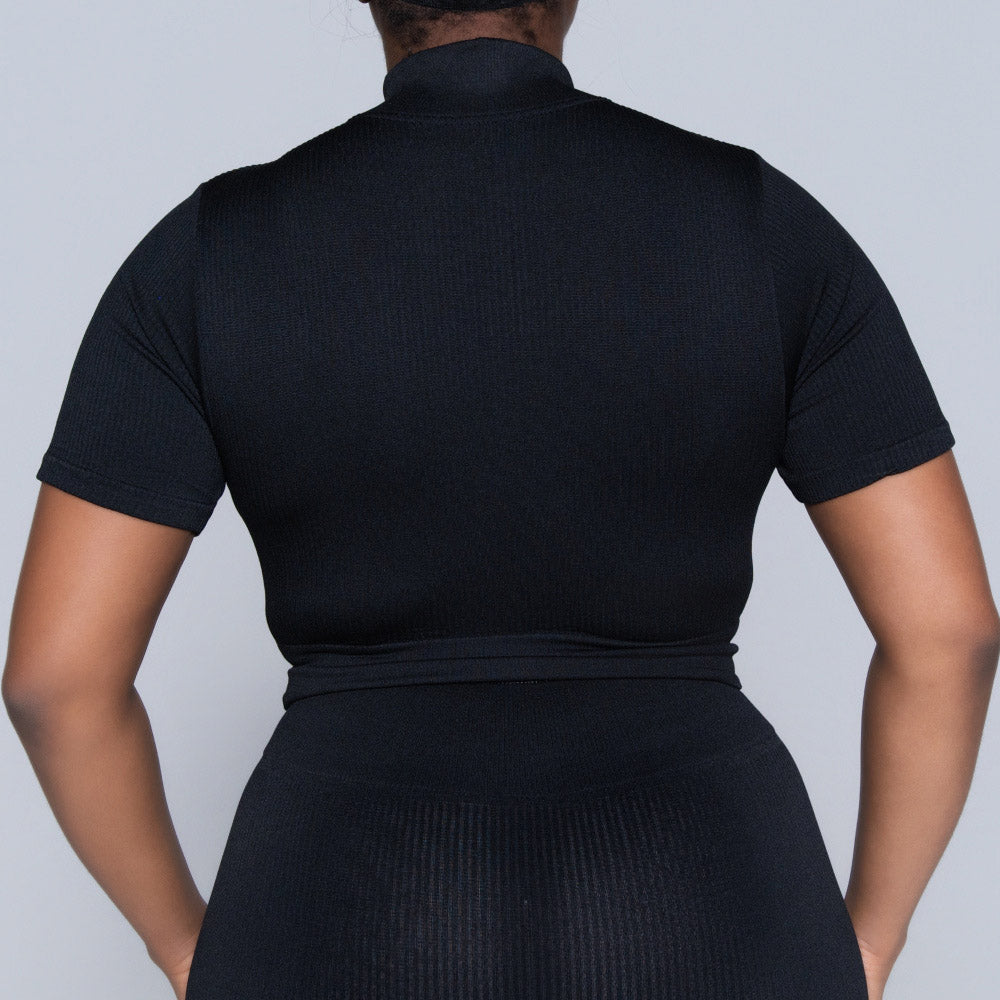Black Zip Detail Gym Top