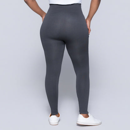 Grey Ribbed Gym  Leggings