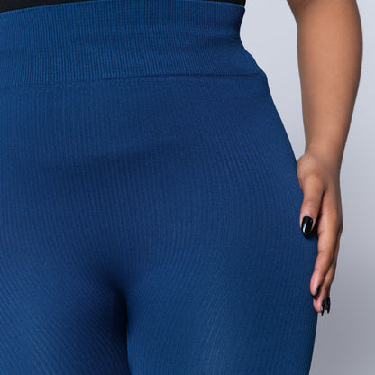 Royal Blue Ribbed Gym  Leggings