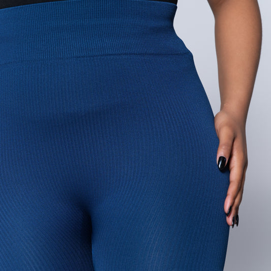 Royal Blue Ribbed Gym  Leggings
