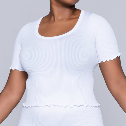 Frill Edit White Gym Top