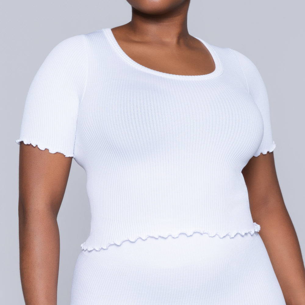 Frill Edit White Gym Top
