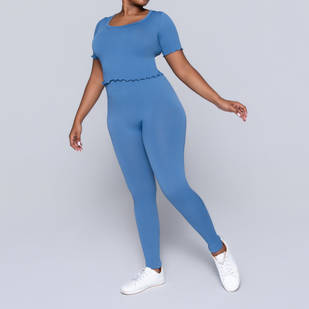 Blue Frill Edit Gym Pants