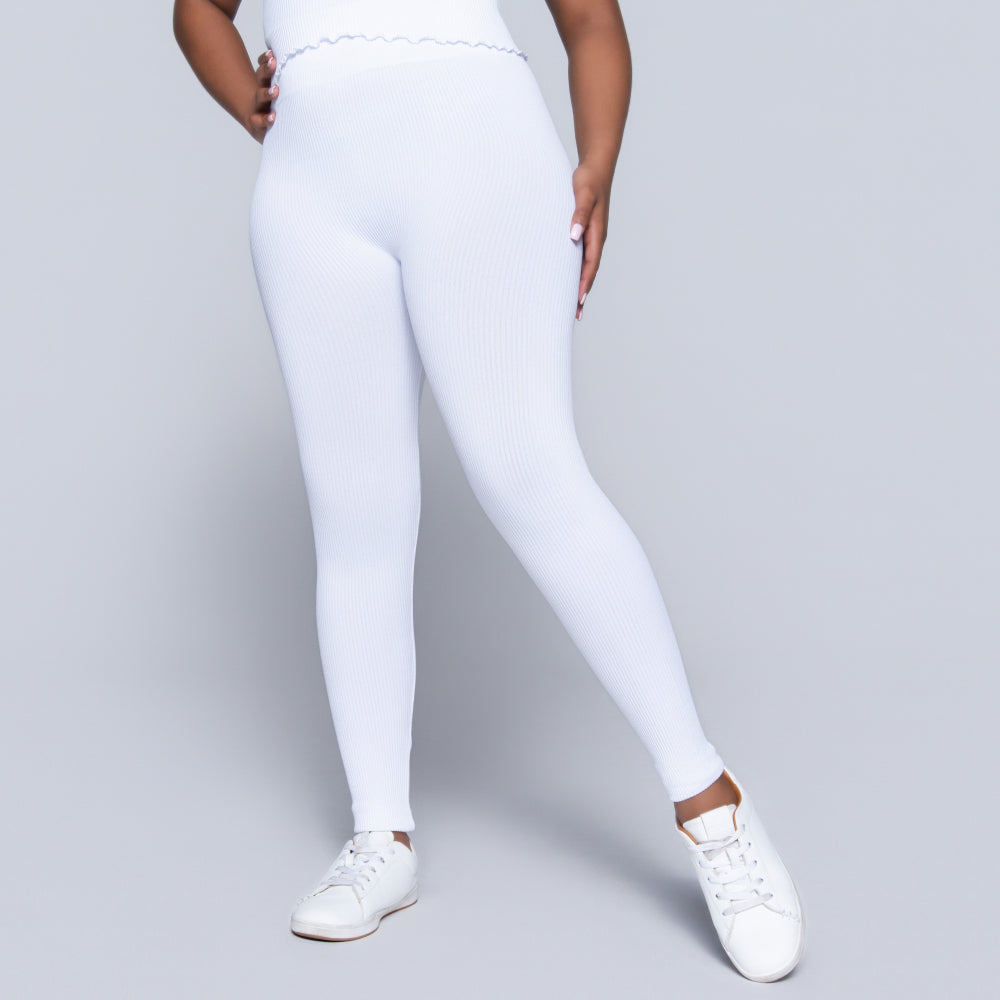 White Frill Edit Gym Pants