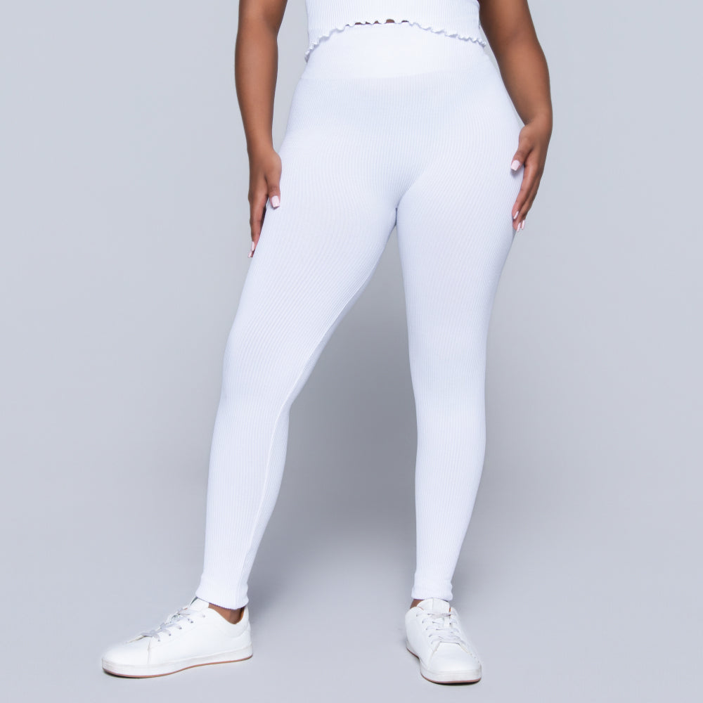 White Frill Edit Gym Pants