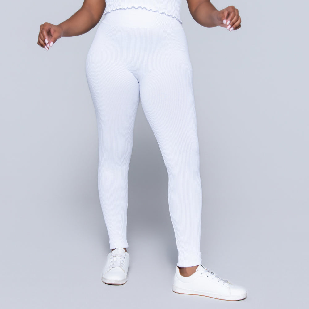 White Frill Edit Gym Pants