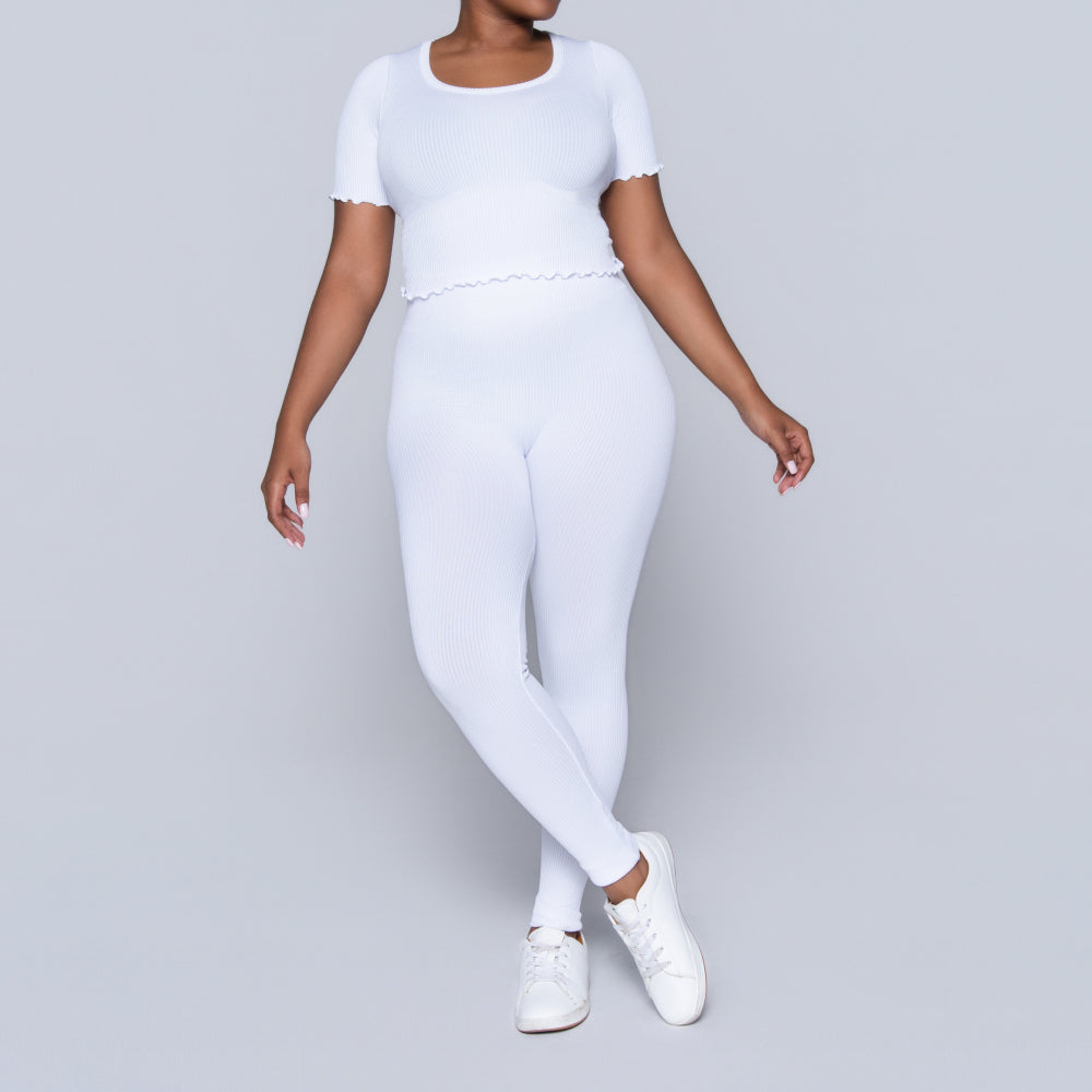 Frill Edit White Gym Top