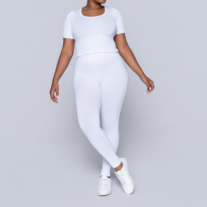 Frill Edit White Gym Top