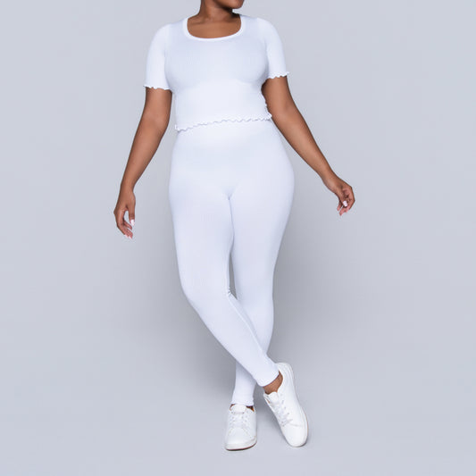 Frill Edit White Gym Top