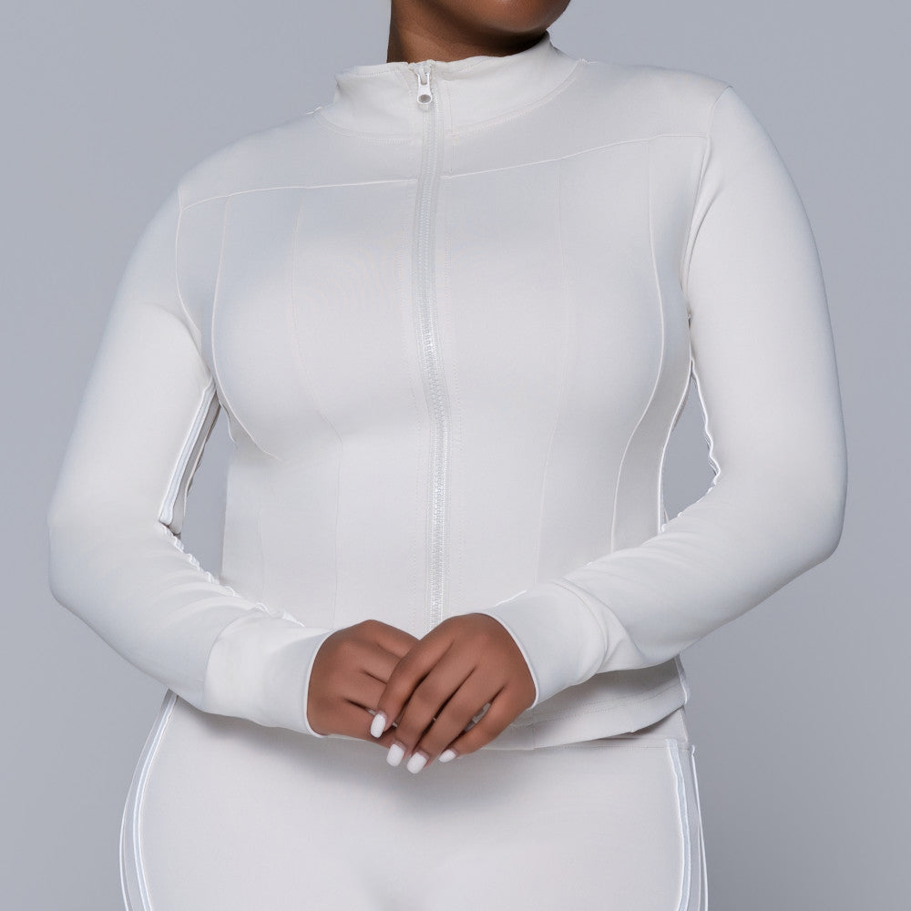 White Active Wear Gym Top