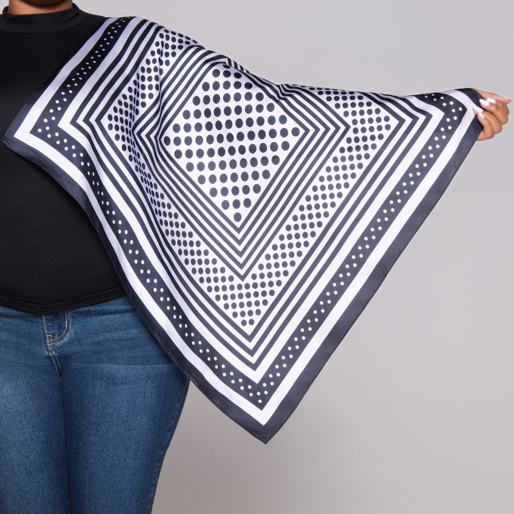 Navy Printed Scarves