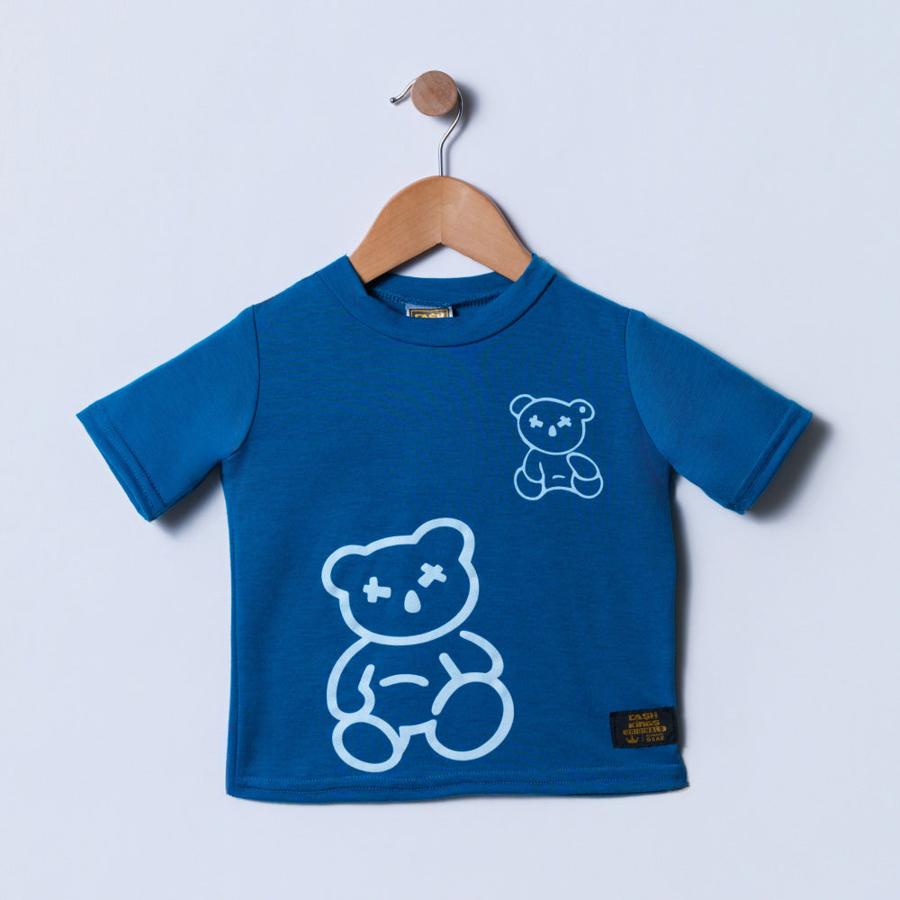 Teal Bear Print Boys Tee