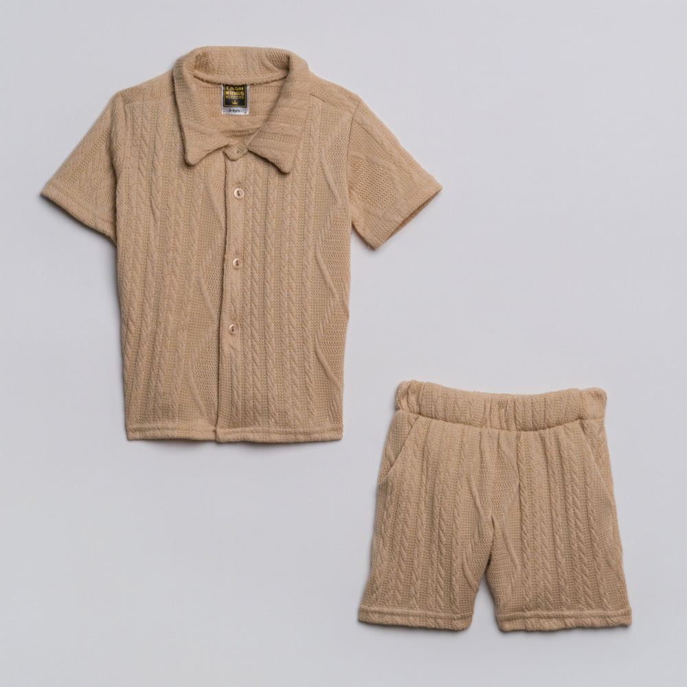 Boys Cable Knit Top And Shorts Set